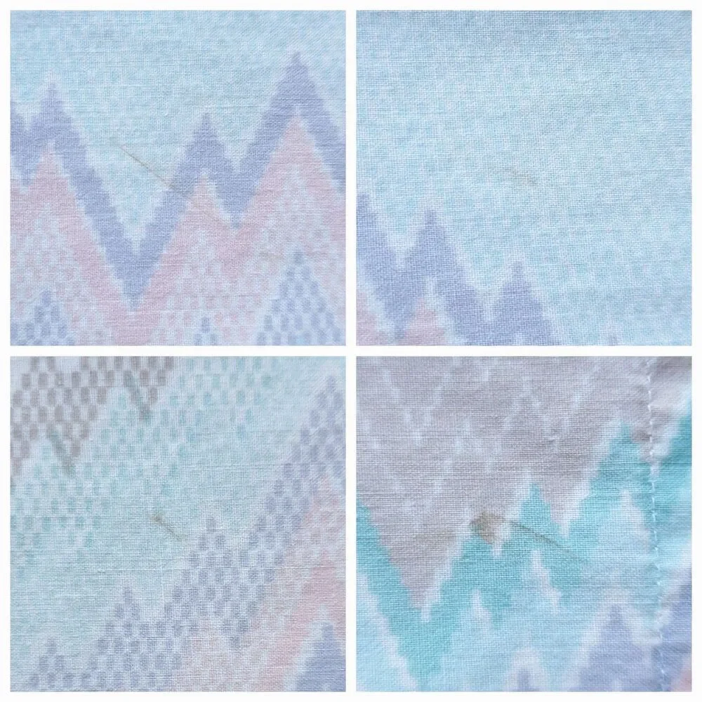 Vintage Martex Full Double Percale Sheet Set Complete 4 Piece Flamestitch Pastel